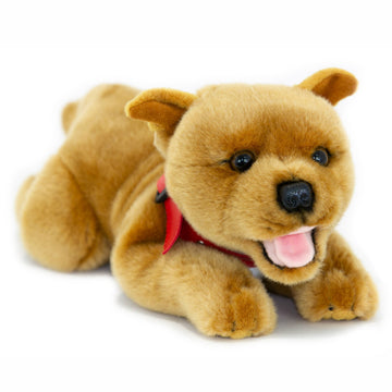 FAIRE: FurTastic Friends by Bocchetta Plush Toys Red Staffordshire Bull Terrier Floppy Stuffed Puppy Size 33cm/11" Eco Friendly Realistic